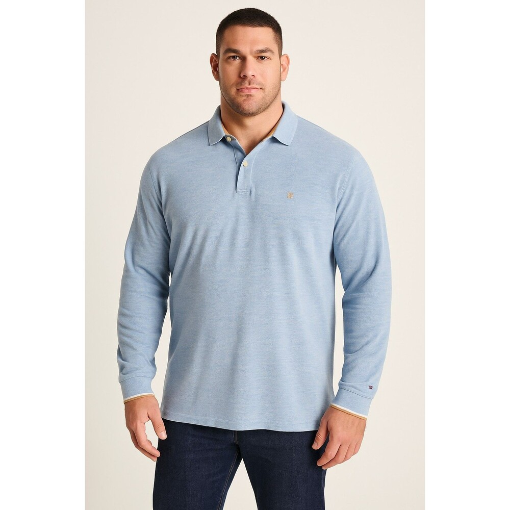NWOT Tommy Hilfiger Men’s XXL Casual Fit Long Sleeve Polo Shirt Blue”